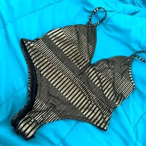 Fashion Nova Black/Gold Bodysuit